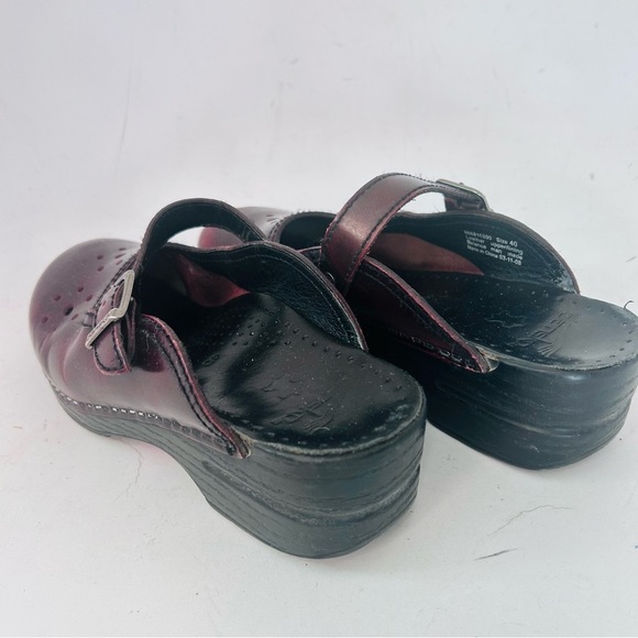 DANSKO Womens Merrie Oxblood Leather Mary Jane Slip On Clog Mule Sizr 40 us 9 - Picture 5 of 9